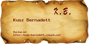 Kusz Bernadett névjegykártya