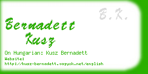 bernadett kusz business card